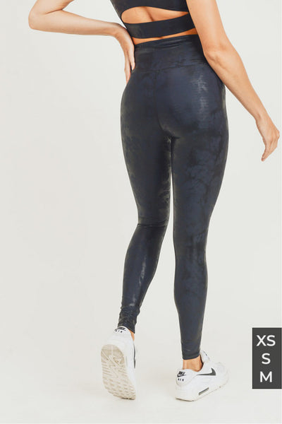 Leggings - Mono B Overlay Metallic Foil Print Highwaist Leggings - Girl Intuitive - Mono B -