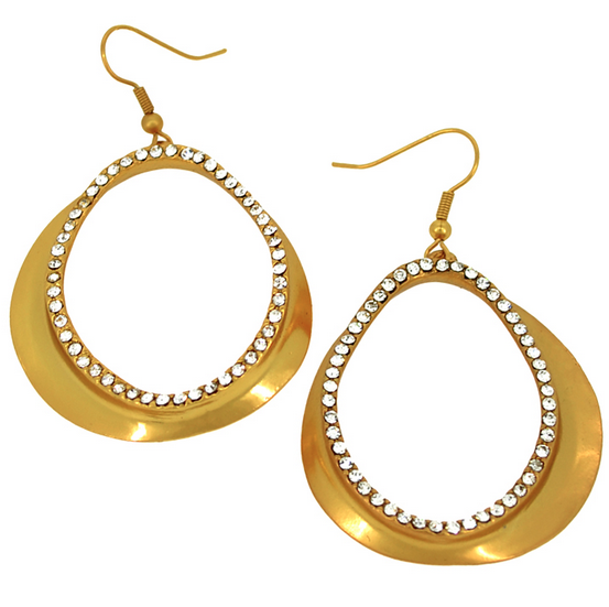 earrings - Karine Sultan Jena Crystal Earrings in Gold - Girl Intuitive - Karine Sultan -