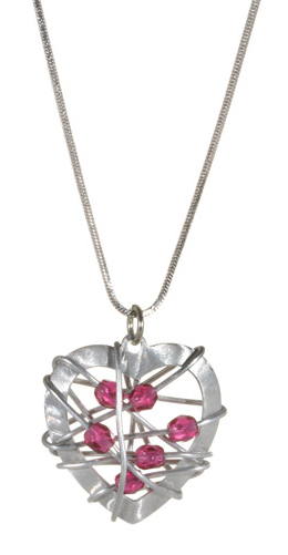 Necklace - Beaded Wire Heart - Neck - Girl Intuitive - Jillery -