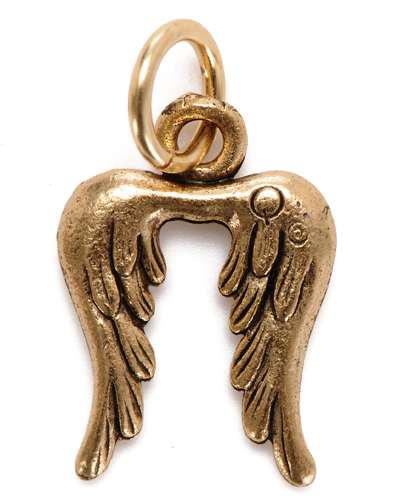 Charm - Angel Wings Charm Silver or Gold - Girl Intuitive - Jillery - Gold