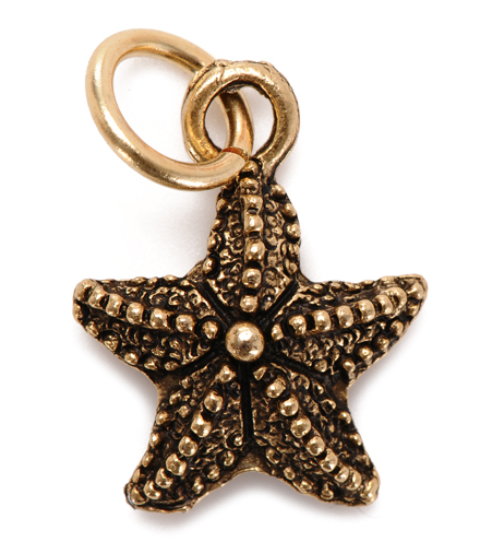 Charm - Starfish Charm Silver or Gold - Girl Intuitive - Jillery - Gold