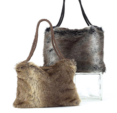 Bags - Faux Fur Shopper Bag in Taupe - Girl Intuitive - Island Imports -