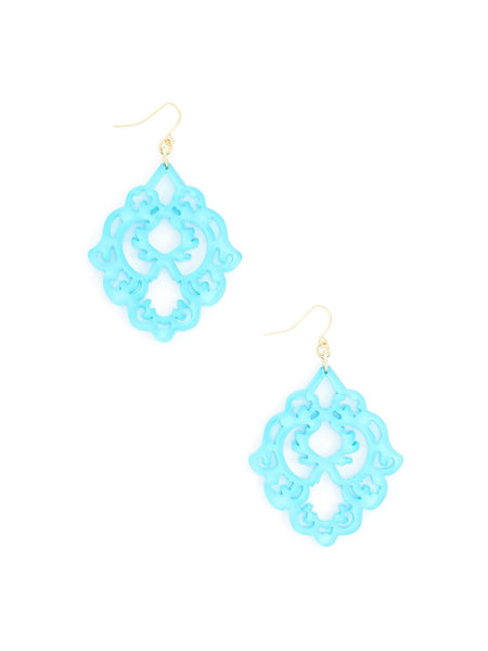 earrings - Scroll Resin Earrings - Girl Intuitive - Zenzii - Aqua