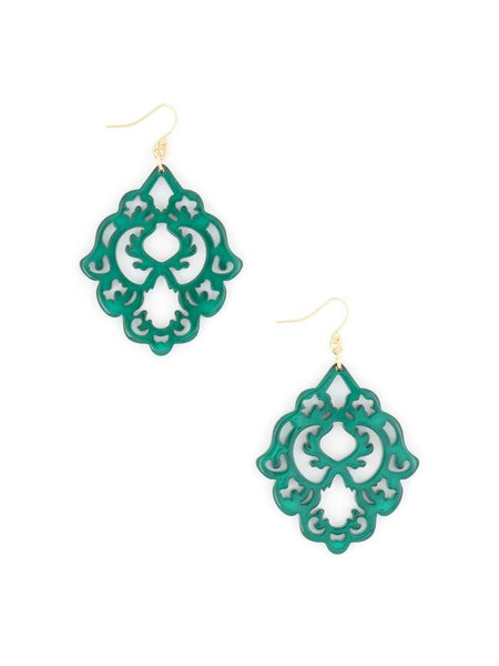earrings - Scroll Resin Earrings - Girl Intuitive - Zenzii - Green