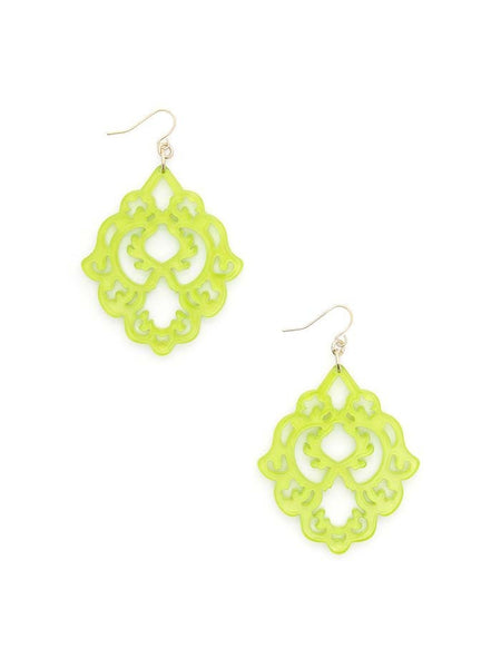 earrings - Scroll Resin Earrings - Girl Intuitive - Zenzii - Lime