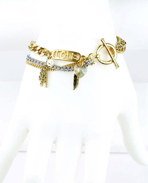 bracelet - Love Chain Bracelet with Charms - Girl Intuitive - Shani Kiss -