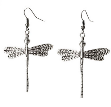 earrings - Silver Dragonfly Earrings - Girl Intuitive - Island Imports -