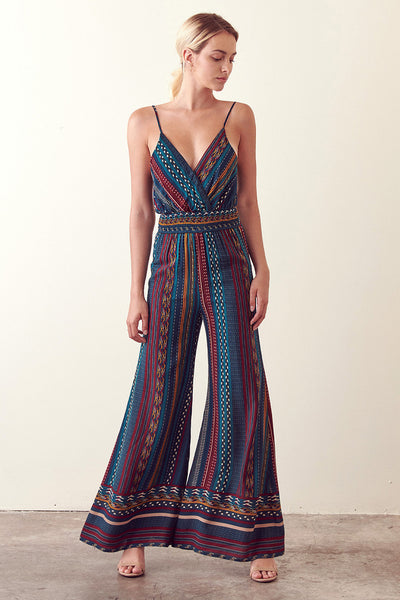 Storia Multi Colored Print Wide Leg Jumpsuit Girl Intuitive