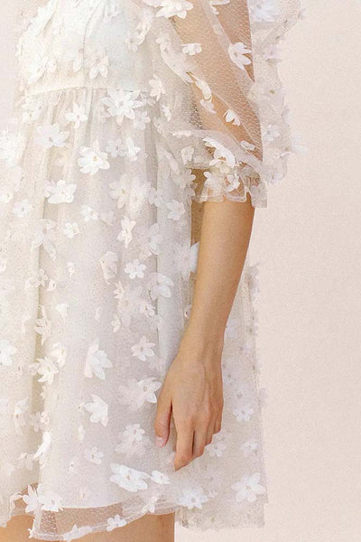 Dresses - Storia 3-D Daisy Tulle Baby Doll Mini Dress - Girl Intuitive - Storia -