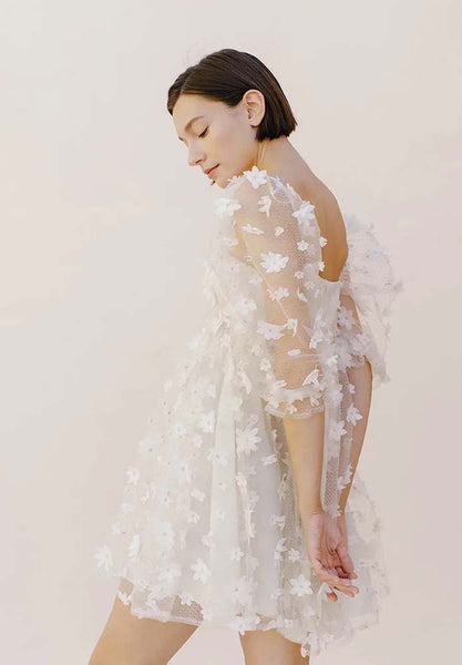 Dresses - Storia 3-D Daisy Tulle Baby Doll Mini Dress - Girl Intuitive - Storia -