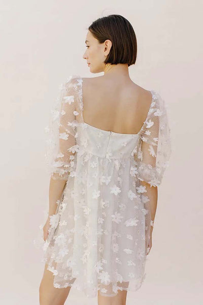 Dresses - Storia 3-D Daisy Tulle Baby Doll Mini Dress - Girl Intuitive - Storia -