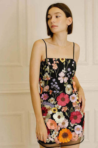 Dresses - Storia Multi Floral Collaged Mini Dress - Girl Intuitive - Storia -