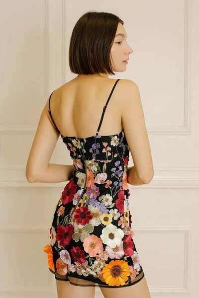 Dresses - Storia Multi Floral Collaged Mini Dress - Girl Intuitive - Storia -