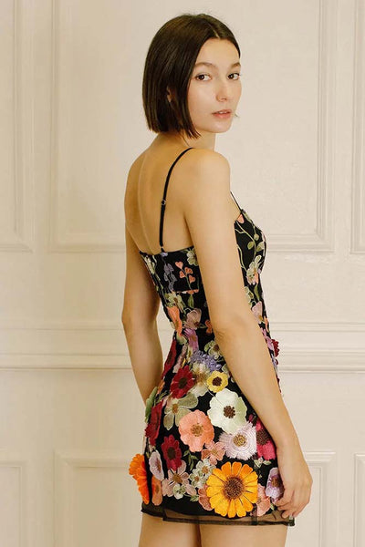 Dresses - Storia Multi Floral Collaged Mini Dress - Girl Intuitive - Storia -