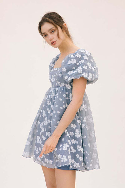 White Cherry Blossom Sewn Flowers Baby Doll Dress Girl Intuitive White Cherry Blossom Sewn Flowers Baby Doll Dress Girl Intuitive
