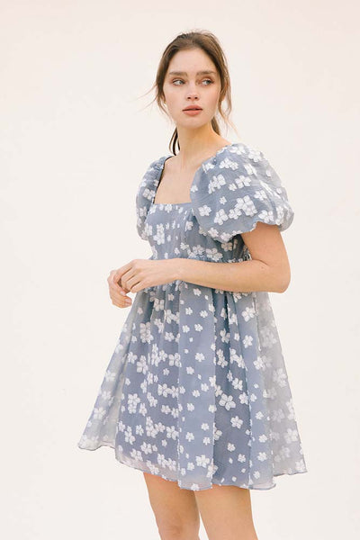 White Cherry Blossom Sewn Flowers Baby Doll Dress Girl Intuitive White Cherry Blossom Sewn Flowers Baby Doll Dress Girl Intuitive