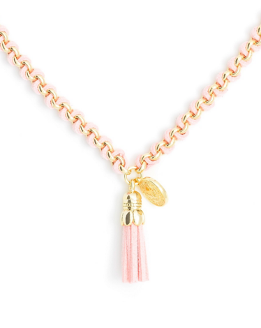 Necklace - Tassel Pendant Short Necklace in Assorted Colors - Girl Intuitive - Zenzii - Pink