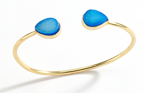 bracelet - Teardrop Druzy Bangle Bracelet - Girl Intuitive - Island Imports - Blue