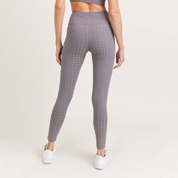 Leggings - Textured Houndstooth Jacquard TACTEL® Highwaist Leggings - Girl Intuitive - Mono B -
