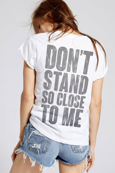 Top - The Police Don't Stand So Close Vintage Tee - Girl Intuitive - Recycled Karma - XS / White