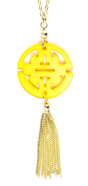 Necklace - Travel Tassel Long Necklace - Girl Intuitive - Zenzii - Yellow
