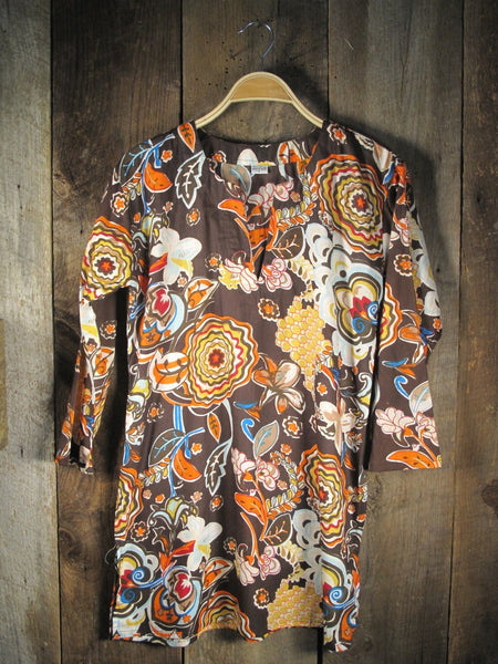 Tunic - Tunic in Brown and Orange - Girl Intuitive - Nusantara -