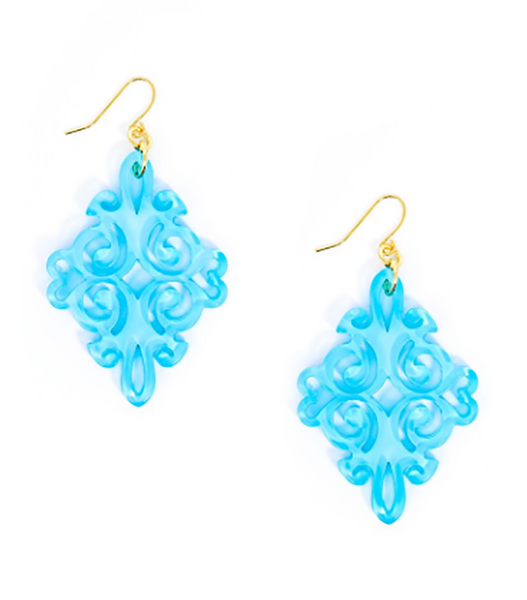 earrings - Twirling Blossom Earrings - Girl Intuitive - Zenzii - Blue