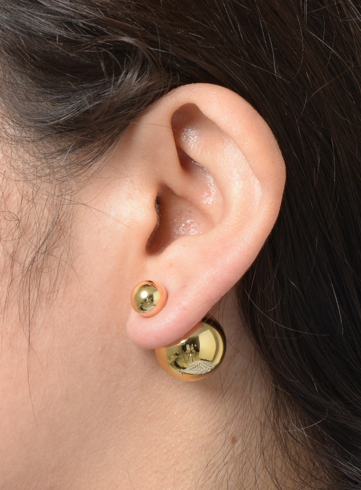 earrings - Two-Piece Studs Earrings in Gold - Girl Intuitive - Zenzii -