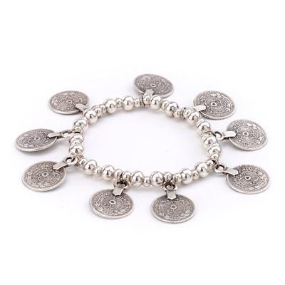 bracelet - Vintage Turkish Coins Stretch Bracelet - Girl Intuitive - Island Imports -