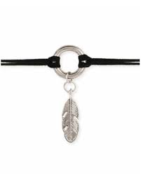 Necklace - Zad Black Suede Choker with Feather Pendant - Girl Intuitive - zad -