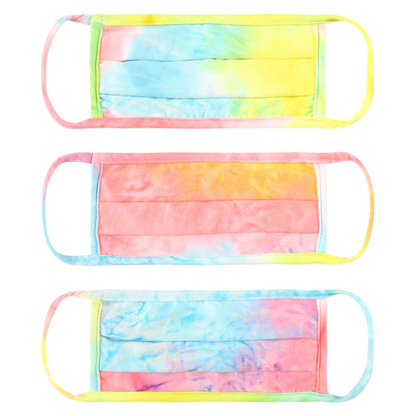 Tie Dye Reusable Pleated Face Masks for Adults