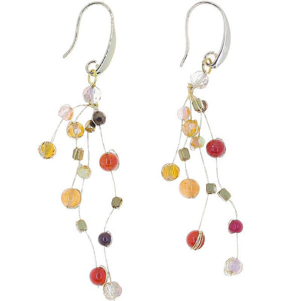 earrings - Akha Floating Earrings in Red - Girl Intuitive - Marquet -