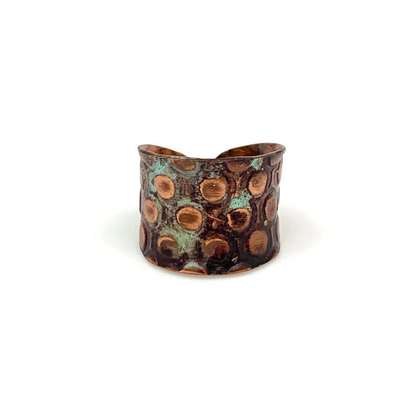 Ring - Anju Copper Patina Ring in Copper and Teal Rivets - Girl Intuitive - Anju Jewelry -