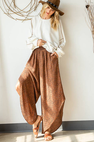 Pants - Bucketlist Smocking Waist Band Pants with Diagonal Cut Detail - Girl Intuitive - Bucketlist -