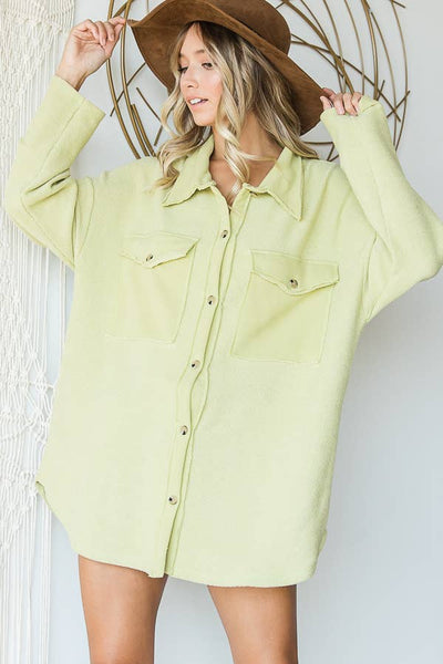 Shirts - Bucketlist Oversized Shirt Top with Big Chest Pockets - Girl Intuitive - Bucketlist -