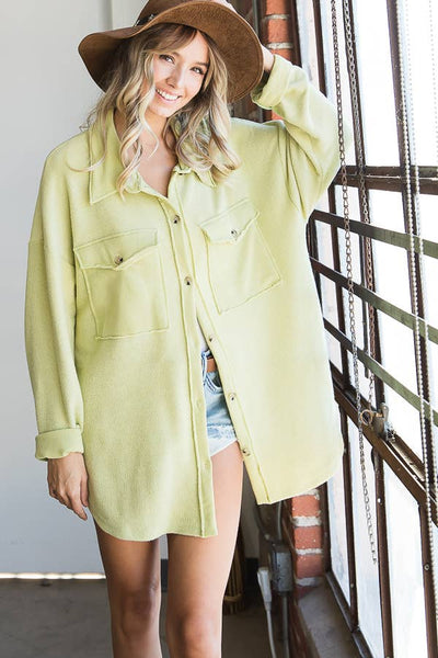 Shirts - Bucketlist Oversized Shirt Top with Big Chest Pockets - Girl Intuitive - Bucketlist -