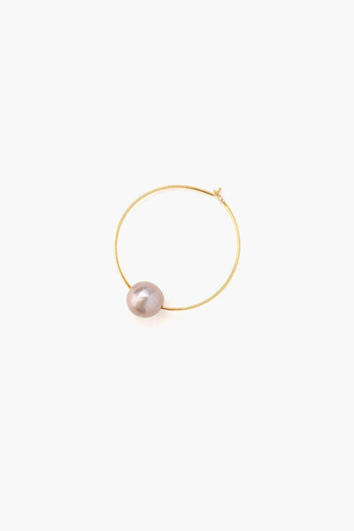earrings - Chan Luu Grey Floating Pearl Hoop Earrings - Girl Intuitive - Chan Luu -