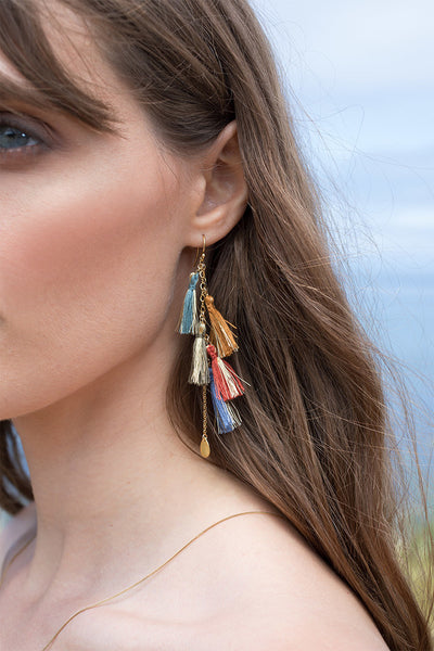 earrings - Chan Luu Multi Metallic Tassel Earrings (Pre-Oder) - Girl Intuitive - Chan Luu -