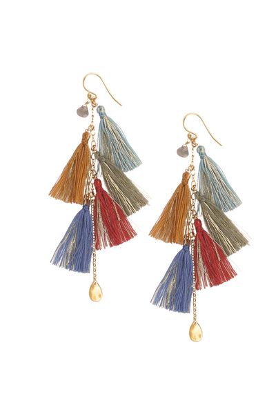 earrings - Chan Luu Multi Metallic Tassel Earrings (Pre-Oder) - Girl Intuitive - Chan Luu -