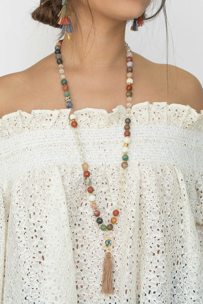 Necklace - Chan Luu Multi Tassel Long Necklace - Girl Intuitive - Chan Luu -