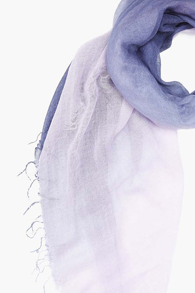 Scarves - Chan Luu Crown Blue Pastel Lilac Dip Dyed Cashmere and Silk Scarf - Girl Intuitive - Chan Luu -