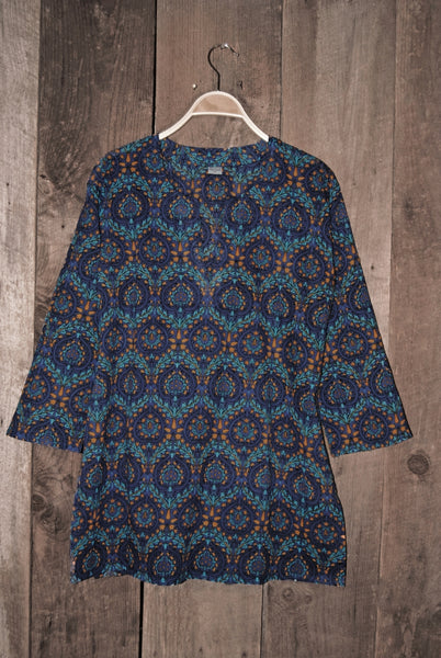 Tunic - Cotton Tunic Top Bohemian Print - Girl Intuitive - Nusantara -