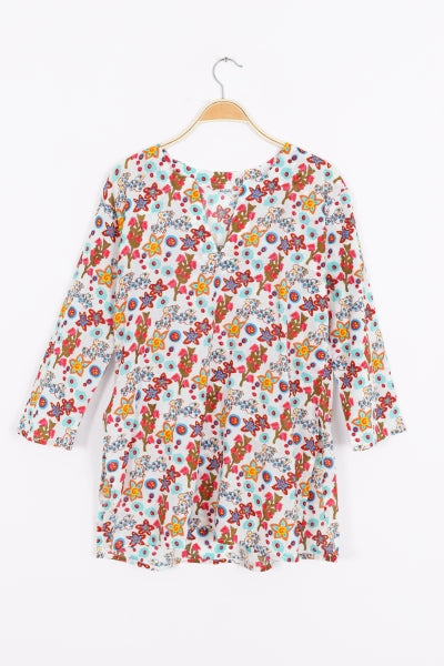 Tunic - Cotton Tunic Top Multi Floral - Girl Intuitive - Nusantara -