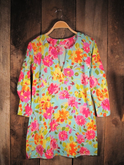 Tunic - Cotton Tunic Top Pretty Flowers - Girl Intuitive - Nusantara -