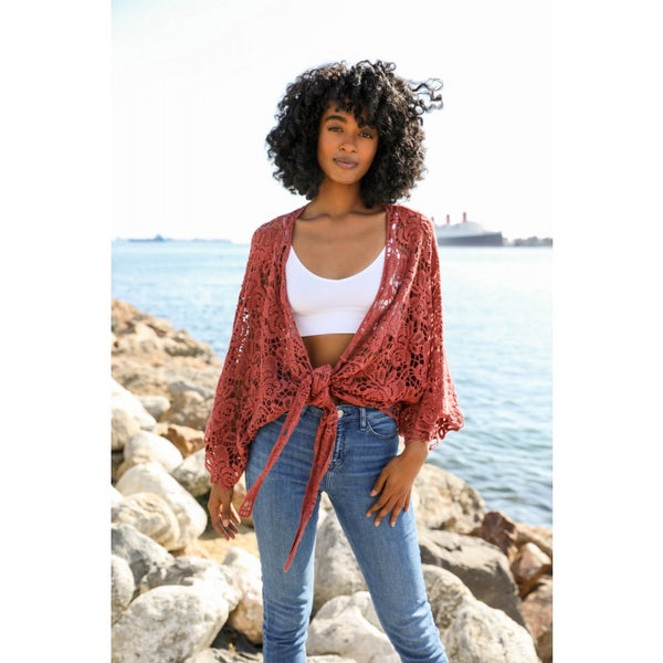 Kimono - Crochet Floral Petal Kimono Wrap - Girl Intuitive - Leto -