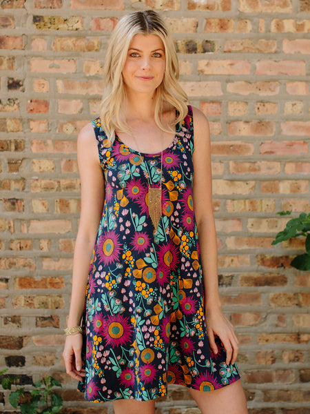 Dresses - Mata Traders Bellini Dress Fuchsia Blue - Girl Intuitive - Mata Traders -