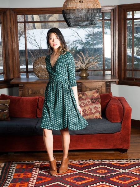 Dresses - Mata Traders Callie Wrap Dress Teal Bloom - Girl Intuitive - Mata Traders -