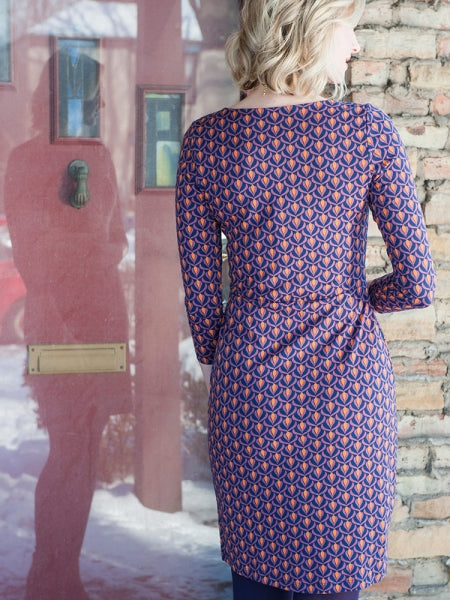 Dresses - Mata Traders Knit Sheath Dress Plum Bloom - Girl Intuitive - Mata Traders -