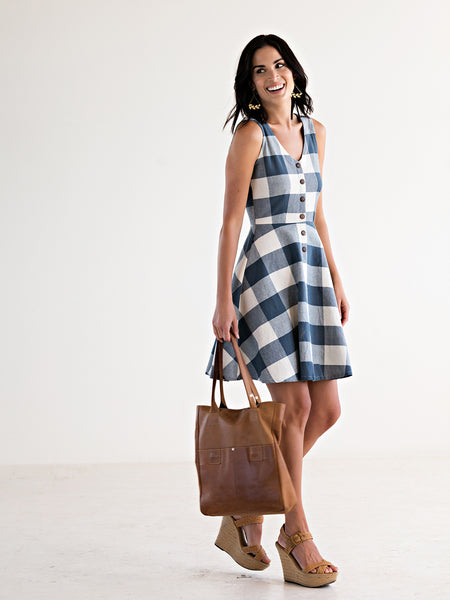 Dresses - Mata Traders Midsummer Dream Dress Blue Plaid - Girl Intuitive - Mata Traders -