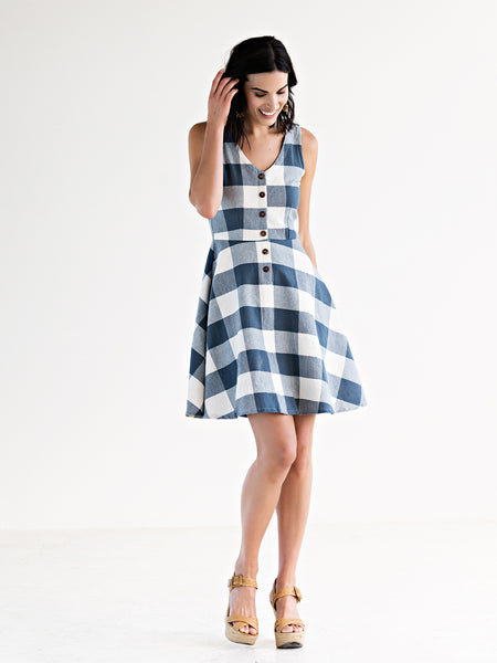 Dresses - Mata Traders Midsummer Dream Dress Blue Plaid - Girl Intuitive - Mata Traders -